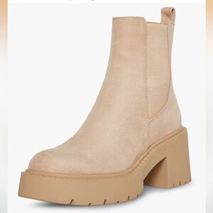Madden Girl Tan Ankle Booties with Chunky Heel
